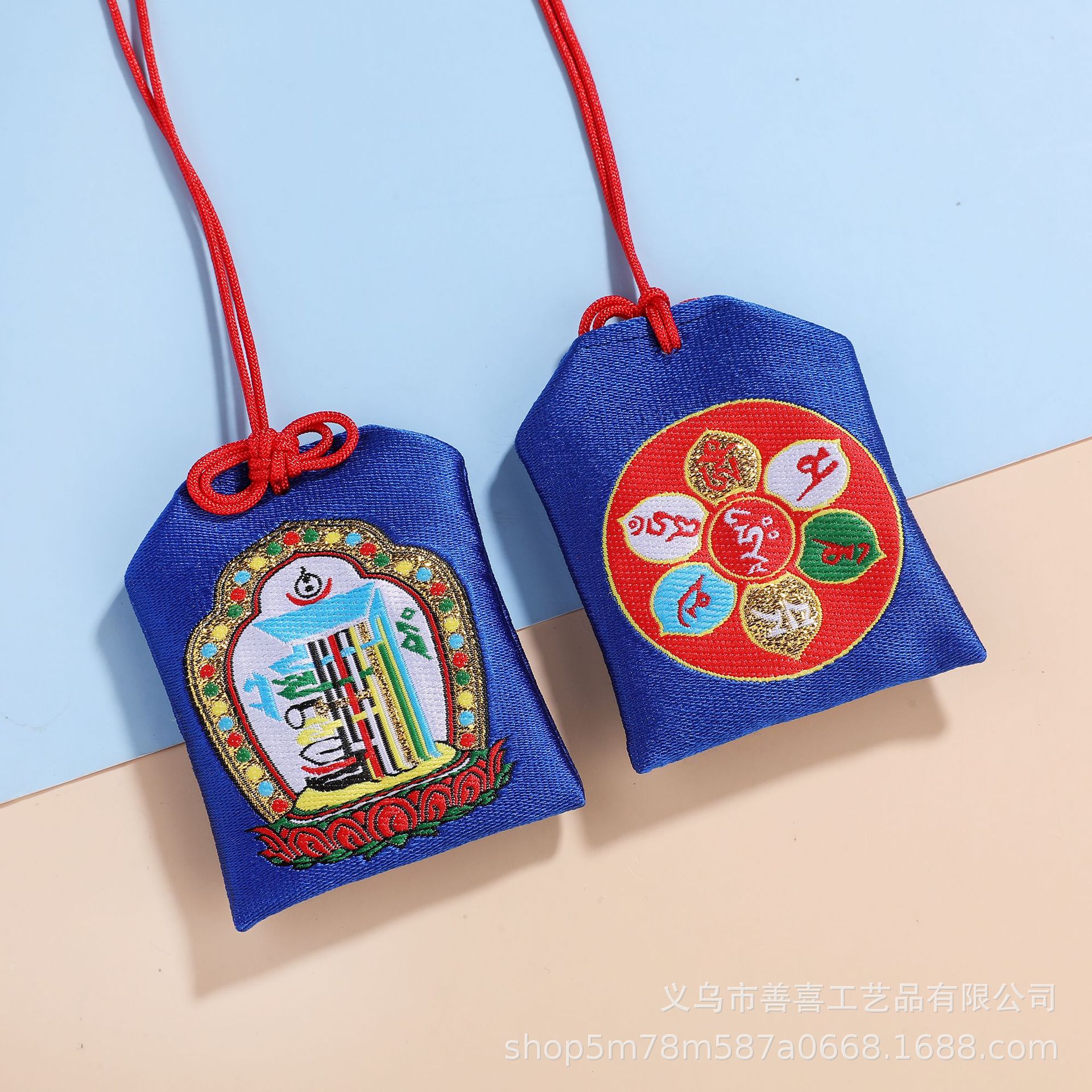Túi phước Tây Tạng thêu Kim Cang – Lục Tự - Ảnh 2